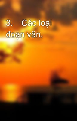 3.	Các loại đoạn văn.