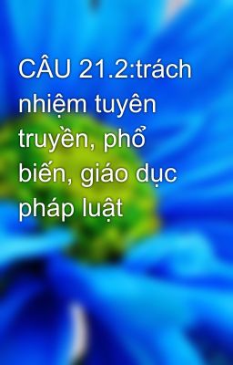 CÂU 21.2:trách nhiệm tuyên truyền, phổ biến, giáo dục pháp luật