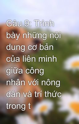 Câu 9: Trình bày những nội dung cơ bản của liên minh giữa công nhân với nông dân và trí thức trong t