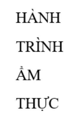 HÀNH TRÌNH ẨM THỰC 